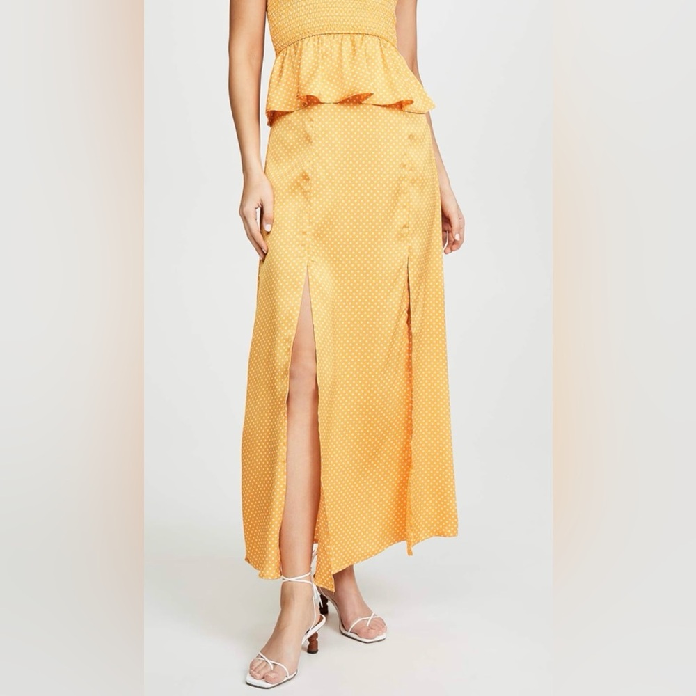 NWT The Fifth Label Women's Polka-Dot Fountain Long Maxi Skirt with Slits